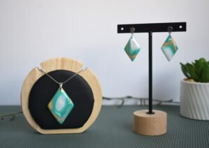 Conjunto pendientes y colgante Rombo Gea