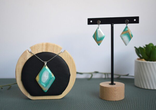 Conjunto pendientes y colgante Rombo Gea