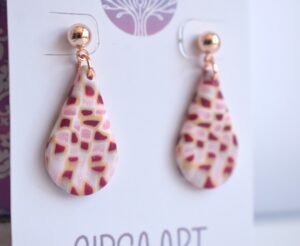 Pendientes Gota con estampado geométrico - Imagen 2