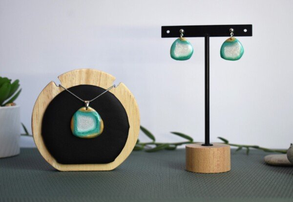Conjunto Pendientes y Colgante Ovalados
