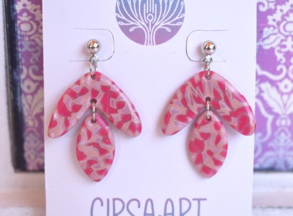 Pendientes Arco Óvalo Rosa