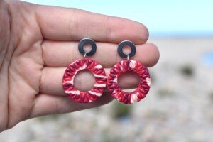 Pendientes Corola Burdeos - Imagen 2