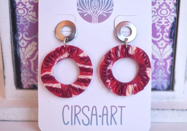 Pendientes Corola Burdeos