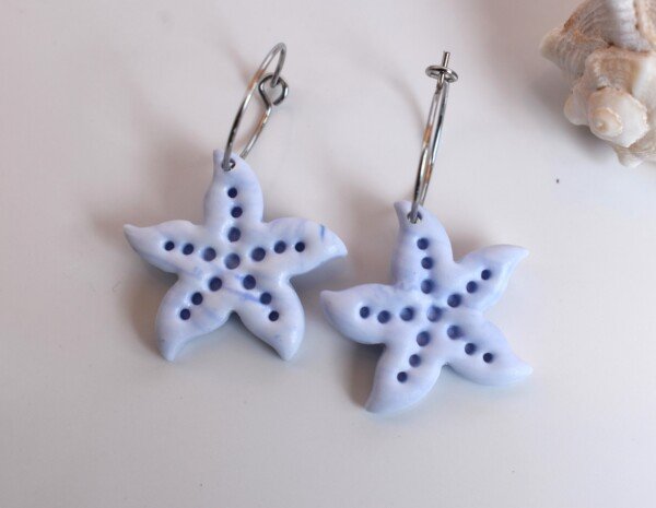 Pendientes Estrella de Mar Azul