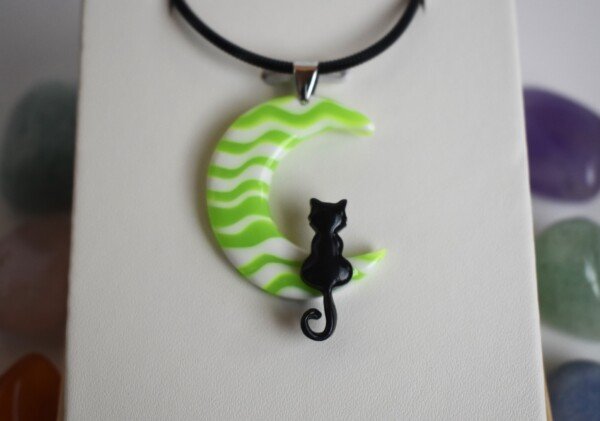 Colgante Luna Gato Negro