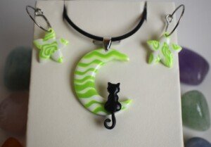 Colgante Luna Gato Negro - Imagen 3