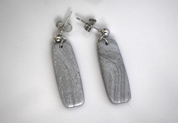 Pendientes Rectángulo Plateado